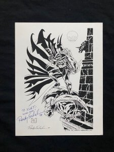 Randy Signed and remarked Batman print 8.5 x 11 1999