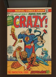 (1973) Crazy #3: BRONZE AGE! THE ORIGIN OF THE FANTASTICAL FOUR (6.5/7.0)