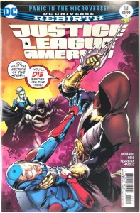 JUSTICE LEAGUE AMERICA Comic 13 — Rebirth — Atom Cover — 2017 DC Universe VF+ 761941349589