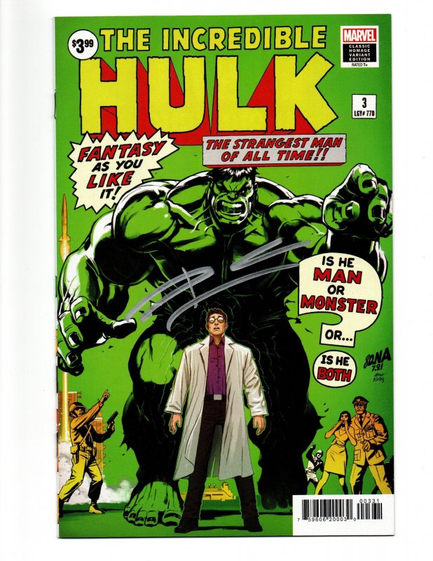 Hulk (2022) #3 Classic Homage David Nakayama Signed by Donny Cates w/ COA