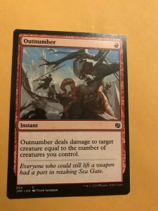 OUTNUMBER card : Magic the Gathering MTG card; JUMPSTART 2020 NM/M