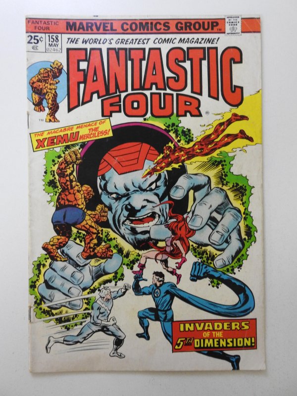 Fantastic Four #158 (1975) Invaders Of The 5th Dimension! Solid VG Condition!