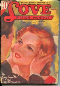 Love Fiction Monthly 8/1936-female pulp authors-pin-up girl cover art-G