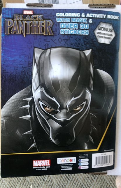 Marvel black panther coloring and activity book with mask 2018 complete/clean