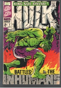 INCREDIBLE HULK ANNUAL 1 VG- 3.5 CLASSIC STRERANKO COVER!
