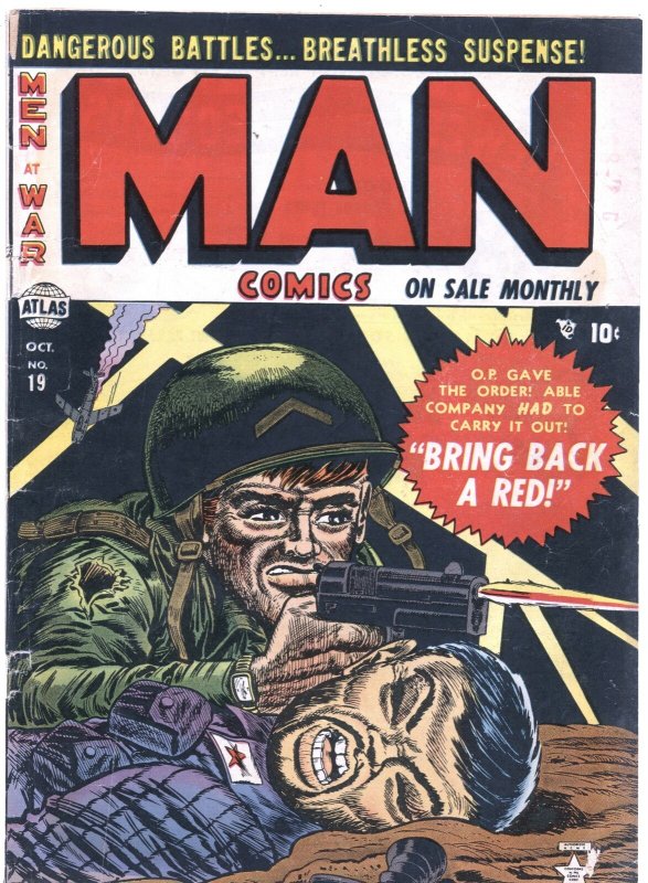 MAN COMICS #19-1952-DEAD COMMIE COVER-RARE KOREAN WAR ISSUE-ATLAS 