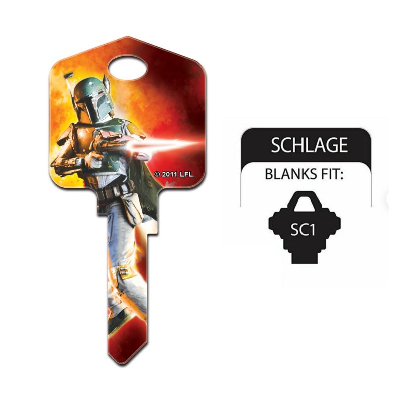 Star Wars Key Blanks SC1 Schlage, Boba Fett