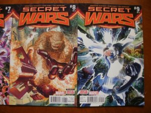 3 Near-Mint Marvel SECRET WARS #7 #8 #9 (2016) Hickman Ribic (Battleworld Doom)