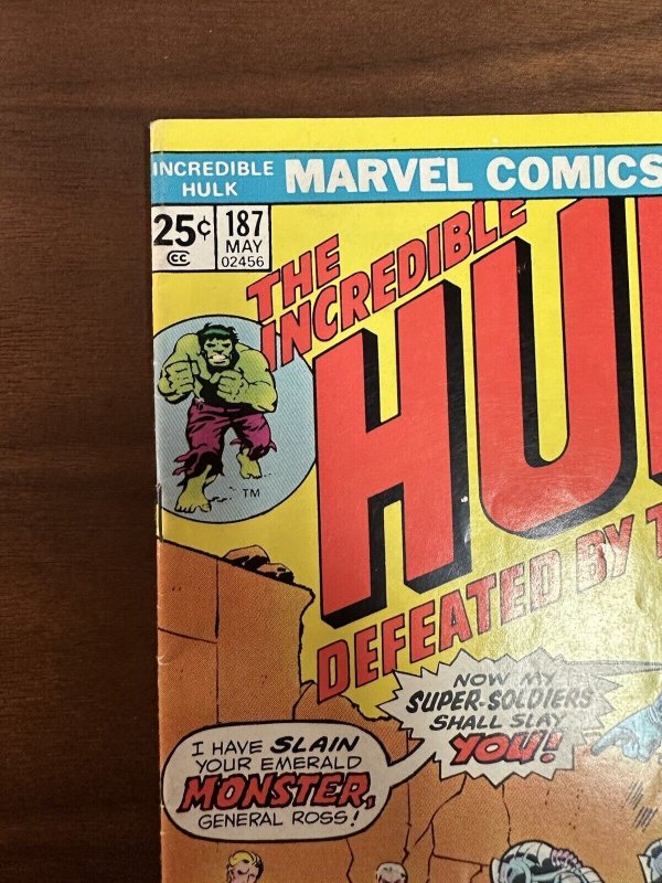Incredible Hulk #187 FN- Herb Trimpe Cover (Marvel 1975)
