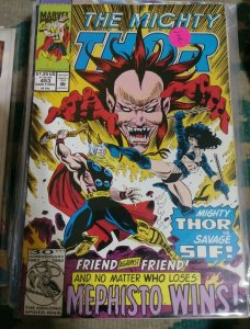 THOR # 453 1992 MARVEL  ASGARD eric masterson mephisto  sif baulder thunderstrik