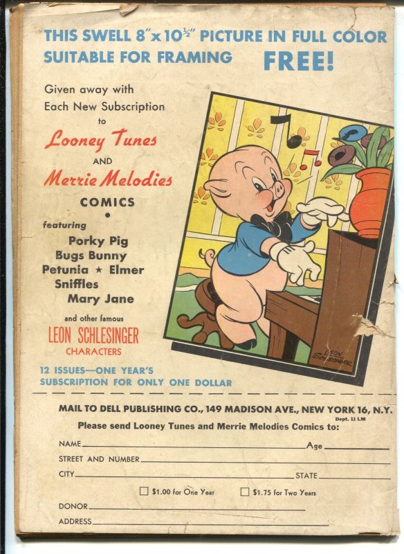 Looney Tunes #28 1943-Dell Halloween cover-Bugs Bunny-Porky Pig-G 