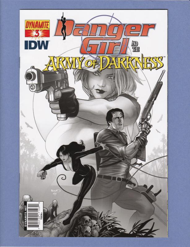 Danger Girl and the Army of Darkness #3 Black and White Variant Cover FN