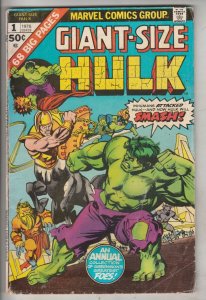 Giant-Size Incredible Hulk #1 (Jan-75) VG Affordable-Grade Hulk