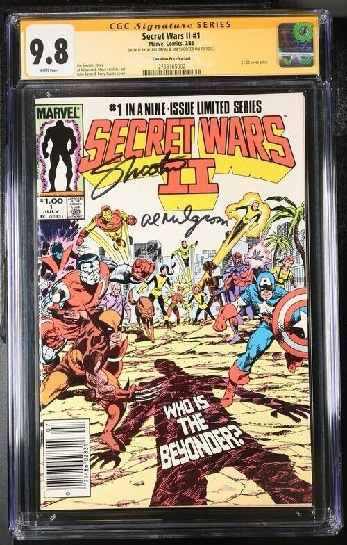 Secret Wars II (1985) # 1 (CGC 9.8 SS) Signed Al Milgrom * Jim Shooter * CPV