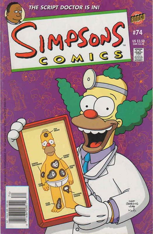 Simpsons Comics #74 VF/NM; Bongo | save on shipping - details inside