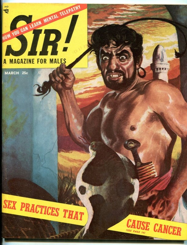 Sir! Magazine March 1954-COBRA ATTACK CVR-BLOODY BOXING PHOTOS FN