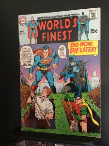 World's Finest Comics #195 (1970) Robin and Jimmy dig their grave! FN/VF...
