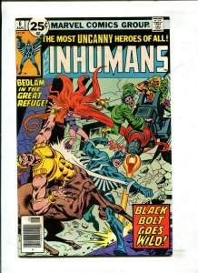INHUMANS #6 1976 MARVEL (7.5) BLACK BOLT GOES WILD!