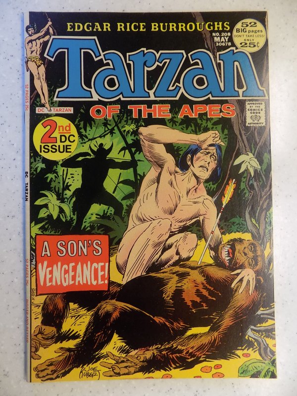 TARZAN # 208 DC 2ND ISSUE NICE GRADE JUNGLE ACTION ADVENTURE KUBERT BURROUGHS