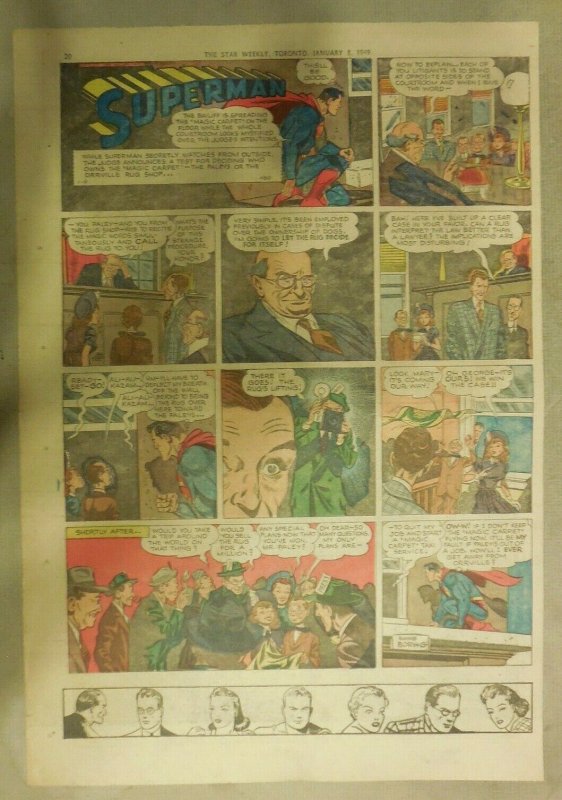 (52) Superman Sunday Pages by Wayne Boring 1949 Complete Year Tabloid Page Size