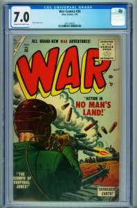 War #36 CGC 7.0 1955-Atlas-Russ Heath-Gene Colon WWII story-4291309002