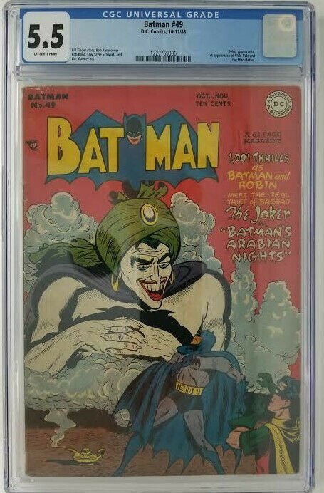 Batman #49 ~ 1948 DC ~  CGC 5.5 (FN-); 1st App. of Vicki Vale & Mad-Hatter