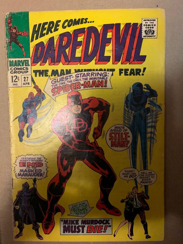 Daredevil (1964) 27 VG+ (4.5)  Spider-man Appearance