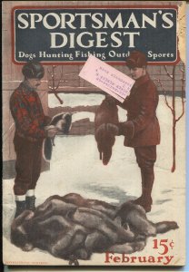 Sportsman's Digest  2/1923-outdoor life-hunting-fishing-wildlife pix-FN-