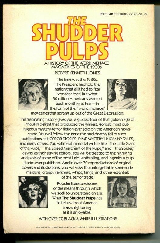 Shudder Pulps 1978-History of Weird Menace Pulps-R K Jones-Terror Tales-VF