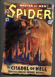 The Spider March 1934- Citadel of Hell-1st Spider in costume on cvr-pulp maga...