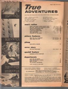 True Adventures 8/1960-prison break cover-John Leone-exploitation-VG-