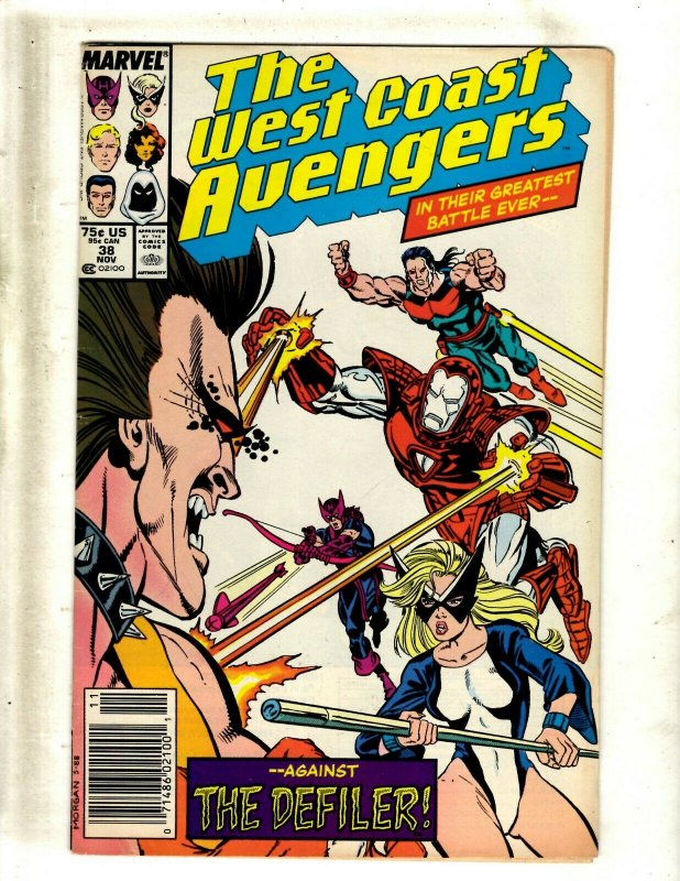 Lot of 12 West Coast Avengers Comics #38 39 40 41 42 43 44 51 53 55 56 57 J417