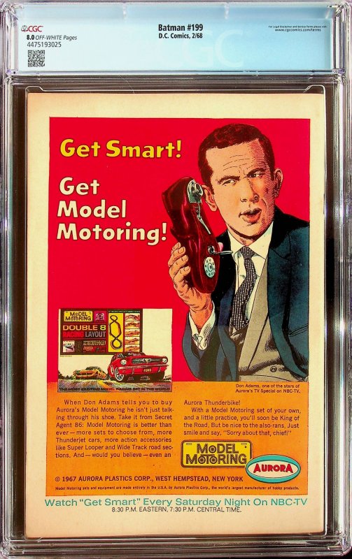 Batman #199 (1968) - CGC 8.0 - Cert#4475193025