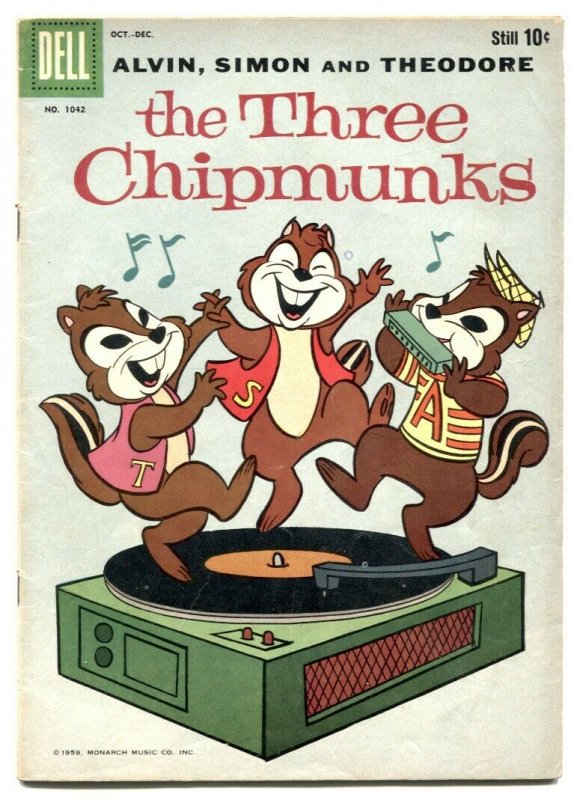 Three Chipmunks - Four Color comics #1042- 1st Alvin Simon & Theodore!