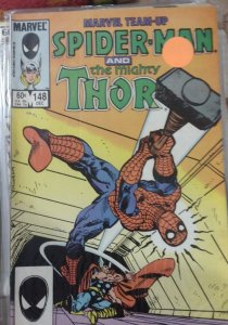 MARVEL TEAM UP # 148  1984 MARVEL SPIDER- thor ALIEN SYMBIOTE VENOM