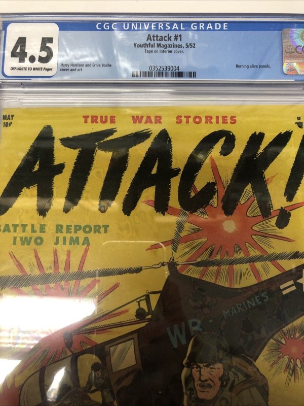 Attack (1952) #1 (CGC 4.5) Harry Harrison • Ernie Bache • Census = 10