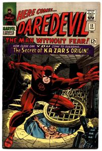 DAREDEVIL #13 1966- KA-ZAR ORIGIN- KIRBY &  ROMITA  ART vf+