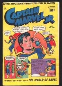 Captain Marvel Jr.#108 1952-famous Snoop-Cruckle-POOP cover-Bizarre issue