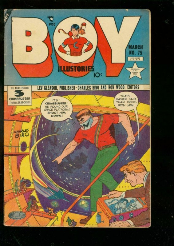 BOY COMICS #75 1952-CHARLES BIRO-SCIENCE FICTION ISSUE VG+