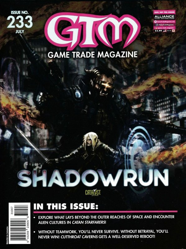 Game Trade Magazine #233 Shadow Run | Sledge Orc Samurai Dossier | New/Sealed!