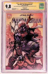 Star Wars: The Mandalorian #2 (2022) CGC Sig Series 9.8 Nauck Variant Cover!