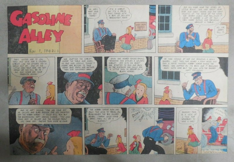 (40) Gasoline Alley Sunday Pages by Frank King from 1942 Size: 11 x 15 inches