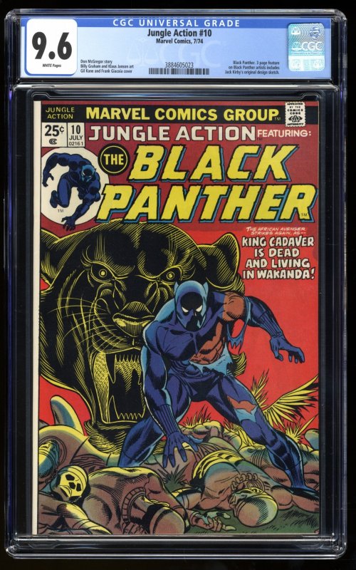 Jungle Action #10 CGC NM+ 9.6 White Pages Black Panther Gil Kane Cover!