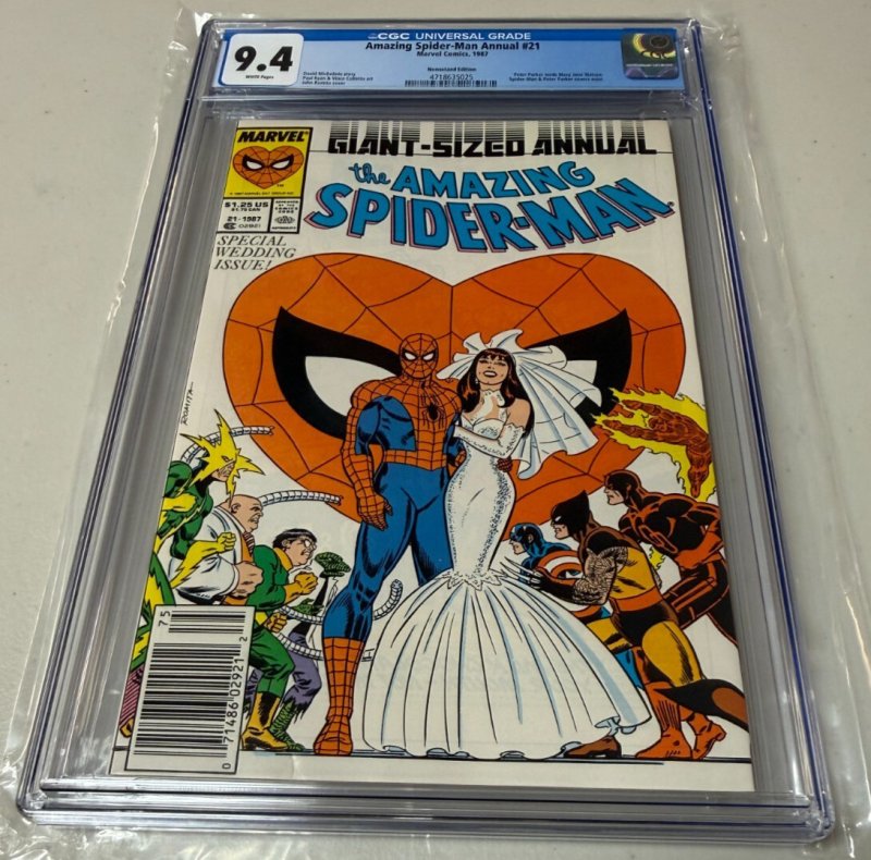 Amazing Spider-Man Annual # 21 CGC Graded 9.4 Marvel Comic Book Wedding JH31