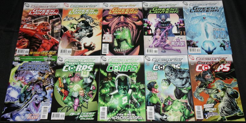 Modern DC BRIGHTEST DAY BLACKEST NIGHT 56pc Mid Grade Comic Lot VF w/ Variants