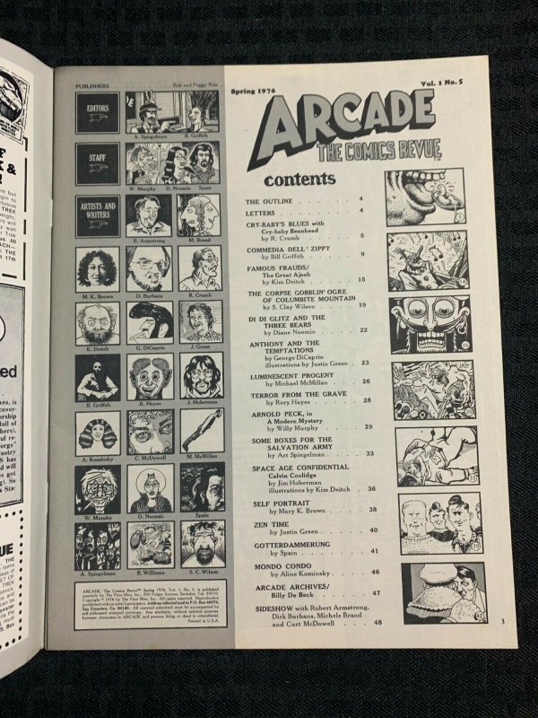 1976 Spring ARCADE The Comics Revue Magazine #5 FN+ 6.5 R Crumb