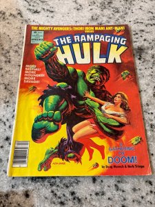 The Rampaging Hulk # 8 FN Marvel Comic Book Magazine 6 J390