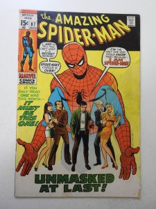 The Amazing Spider-Man #87 (1970) GD/VG Condition moisture stain