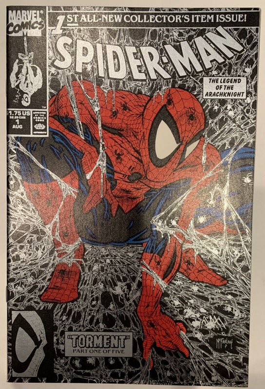 (1990) SPIDER-MAN #1 BLACK & SILVER VARIANT COMIC EDITION! Todd McFarlane art!