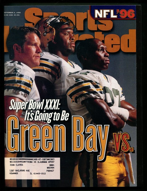 Sports Illustrated ( 7.5 VFN- )  Brett Favre  /  September 1996